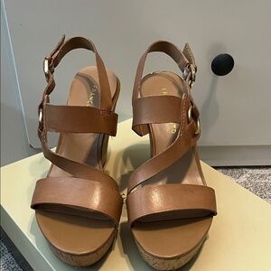 Franco Sarto Women's Brown Wedge Sandals